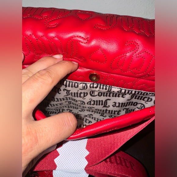 Juicy Couture Pink League Large Flap Cool Red Crossbody Bag - Picture 5 of 6